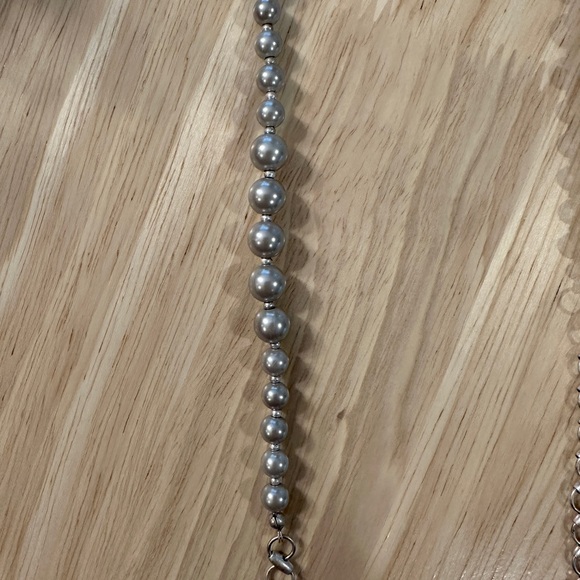 Pewter Chain Necklace w/ Metallic Beads | Brushed Silvertone | LOFT - Picture 6 of 10